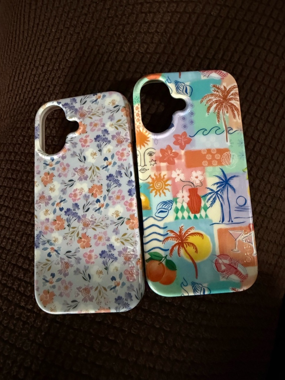 Set of Two Multicolor Floral & Tropical Phone Cases - Compatible
